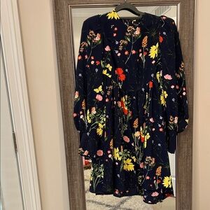 Pomander Place Floral Dress - Navy with Multicolor Flowers